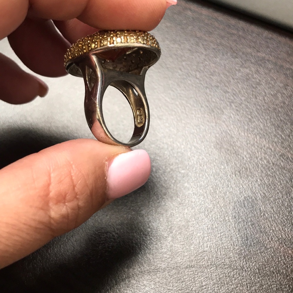 Silver And Gold Plated Cluster Statement Ring - image 4